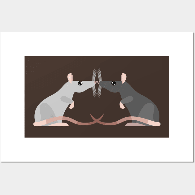 Two rats 02 Wall Art by krzykostrowski